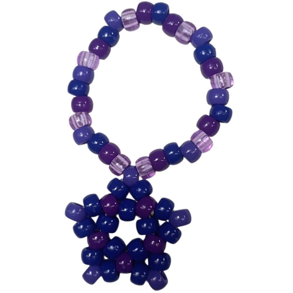 Cyber Violet Star - Single - Star Charm - Kandi Bracelet - EDM Rave Festival Jew
